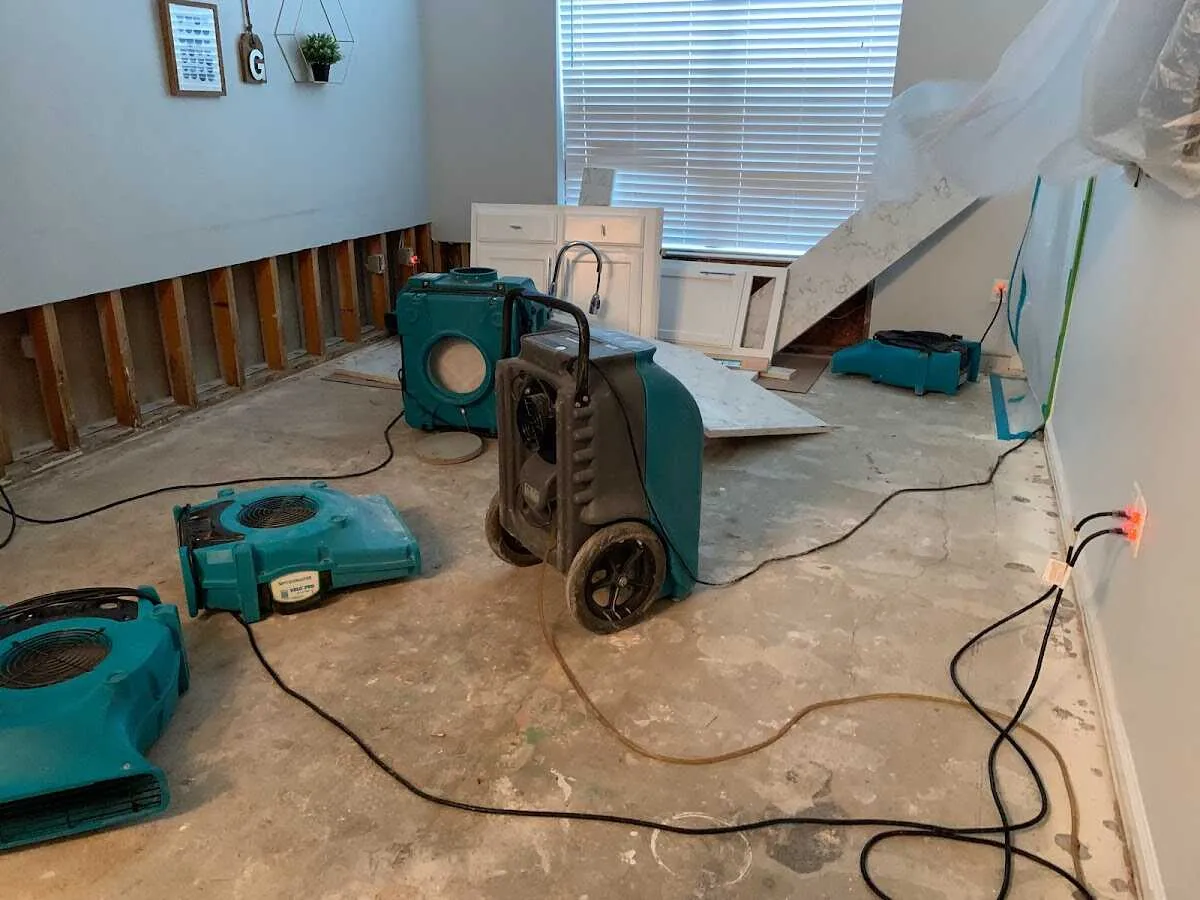 Dehumidifier in flood-cut room for Water Extraction & Removal in West Melbourne